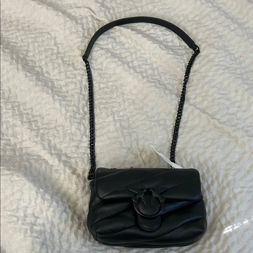 Pinko Black Crossbody Bag with Black Chain Strap - Picture 2 of 8